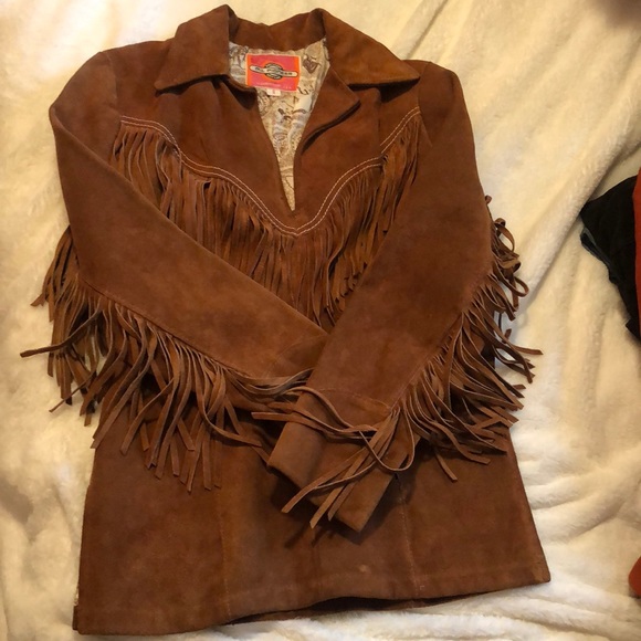 Vintage Leather pull over jacket with tassels - Picture 1 of 9